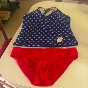 Bobbie Brooks Red White and Blue Ladies Swim suit